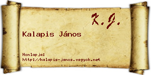 Kalapis János névjegykártya